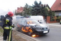 Pożar samochodu na ul. Wolności
