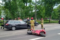 Zderzenie motocyklisty z samochodem osobowym na ul. Kościuszki w Gnieźnie