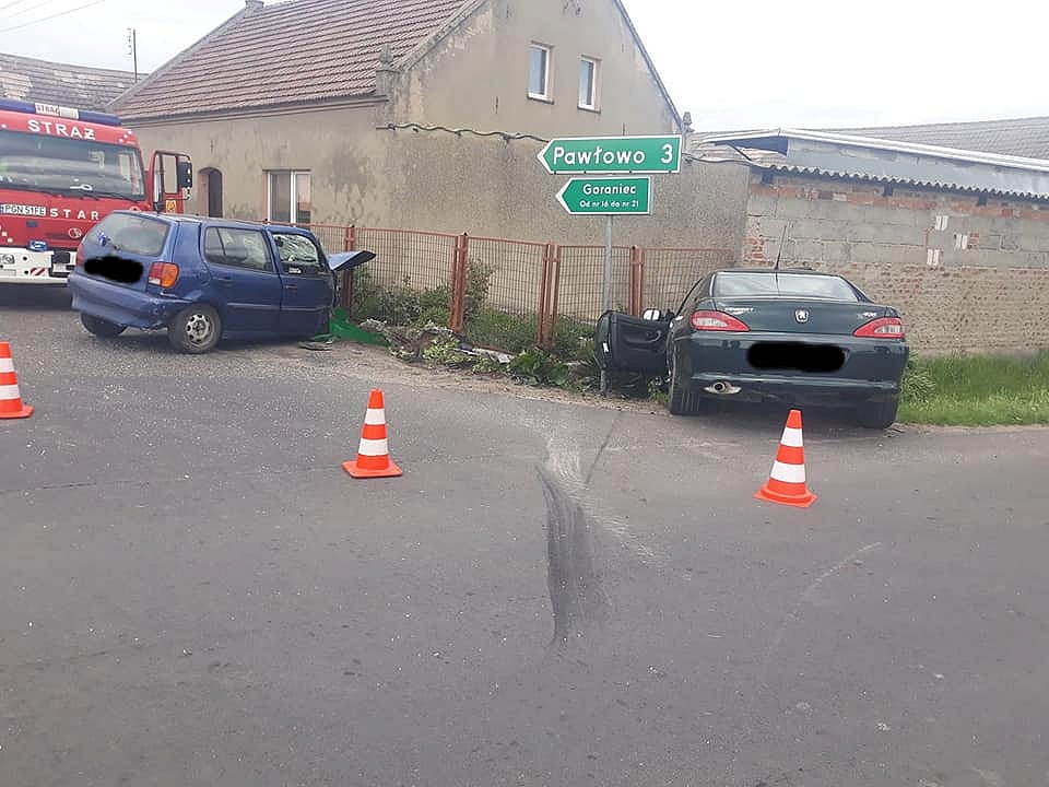 Wypadek na skrzyżowaniu w Gorańcu