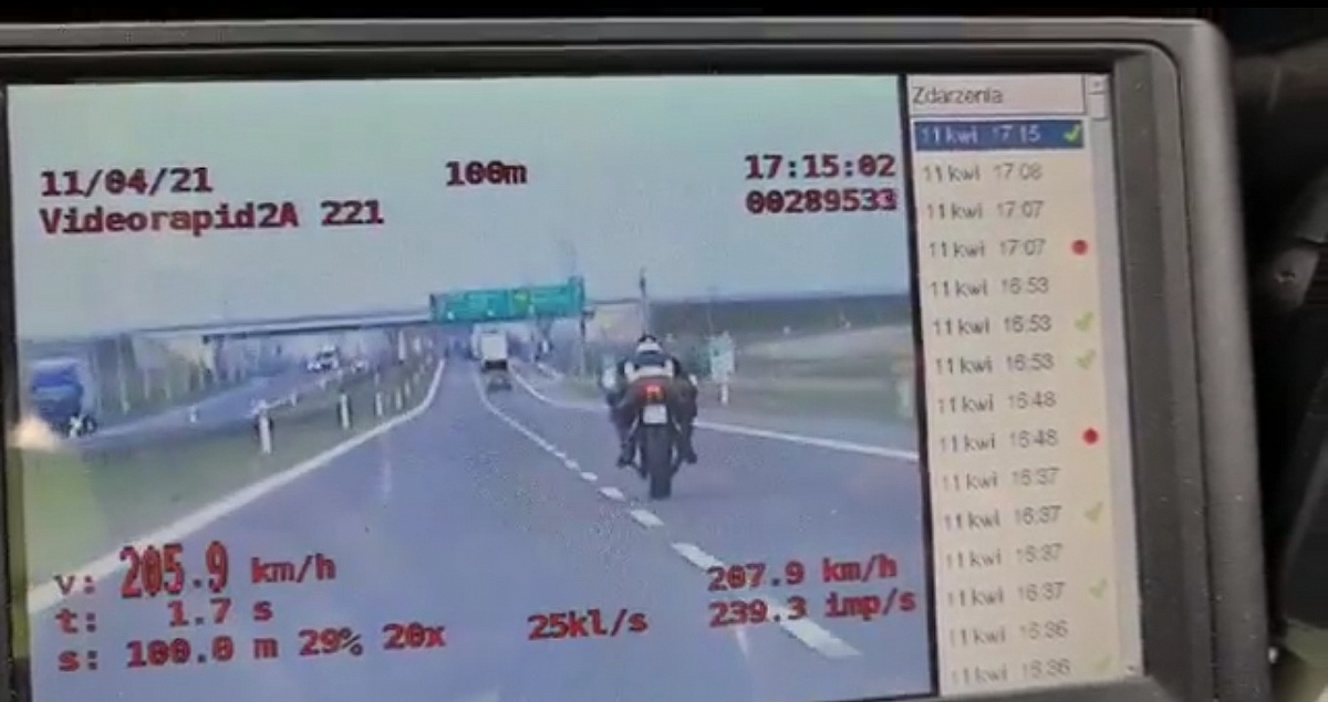 Motocyklista pędził 205 km/h! Zatrzymali go policjanci z grupy Speed