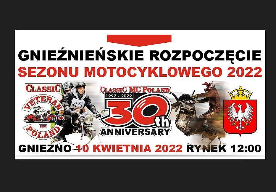 Gnieźnieńskie Rozpoczęcie Sezonu Motocyklowego już 10 kwietnia!