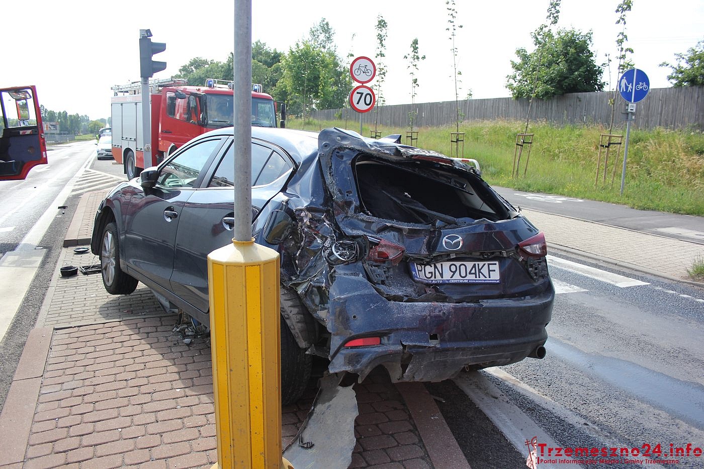 Wypadek w Rudkach koło Trzemeszna